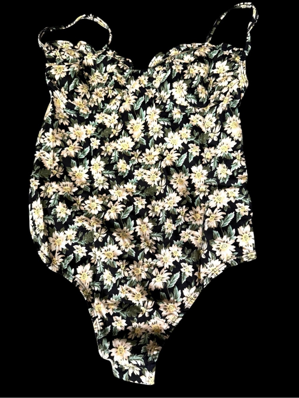Motel Rocks Franti Bodice Black Aster Floral Bodysuit Lightweight NWT Small